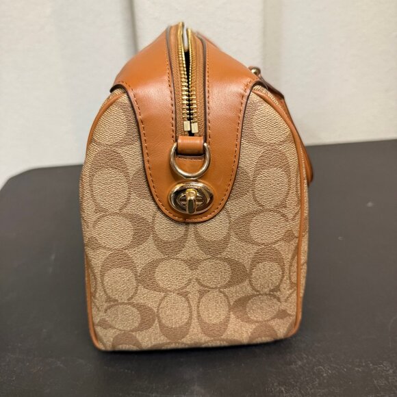 Coach Varsity Stripe Mini Bennett Satchel Purse Signature Canvas F38269 EUC - Picture 5 of 11